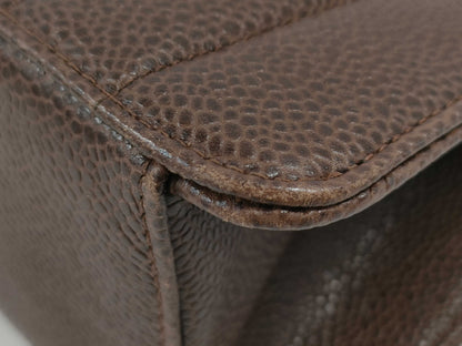 CHANEL Mademoiselle Caviar Leather Brown Chain Shoulder Bag 2534487