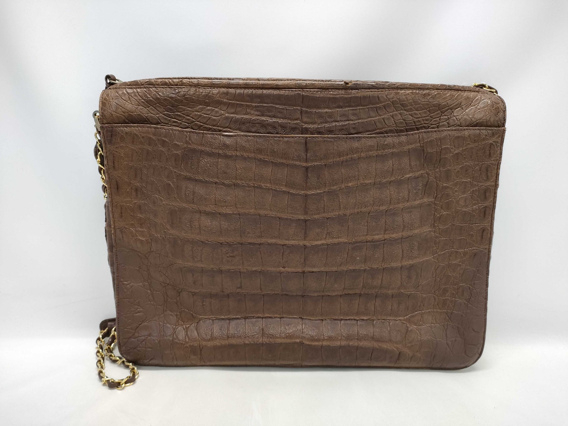 CHANEL Crocodile Chain Shoulder Bag with Seal