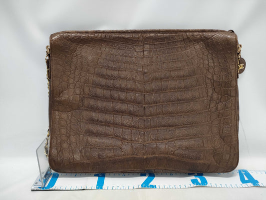 CHANEL Crocodile Chain Shoulder Bag with Seal