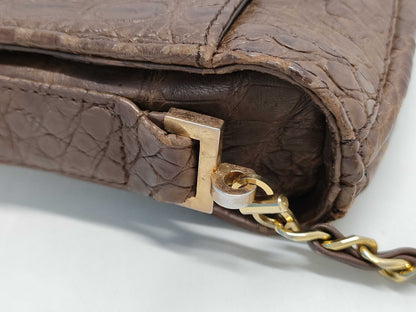 CHANEL Crocodile Chain Shoulder Bag with Seal