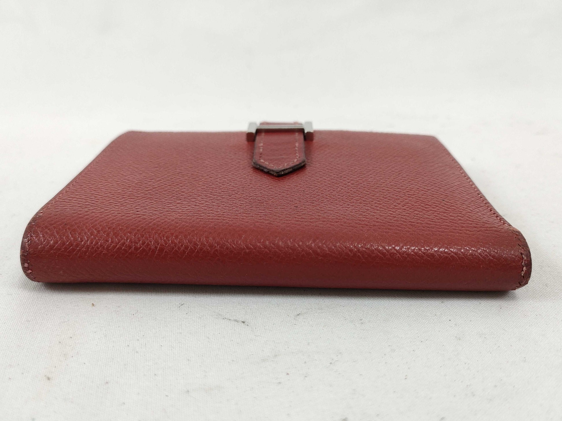 HERMES Bearn Bearn Compact Epson □I Red Wallet