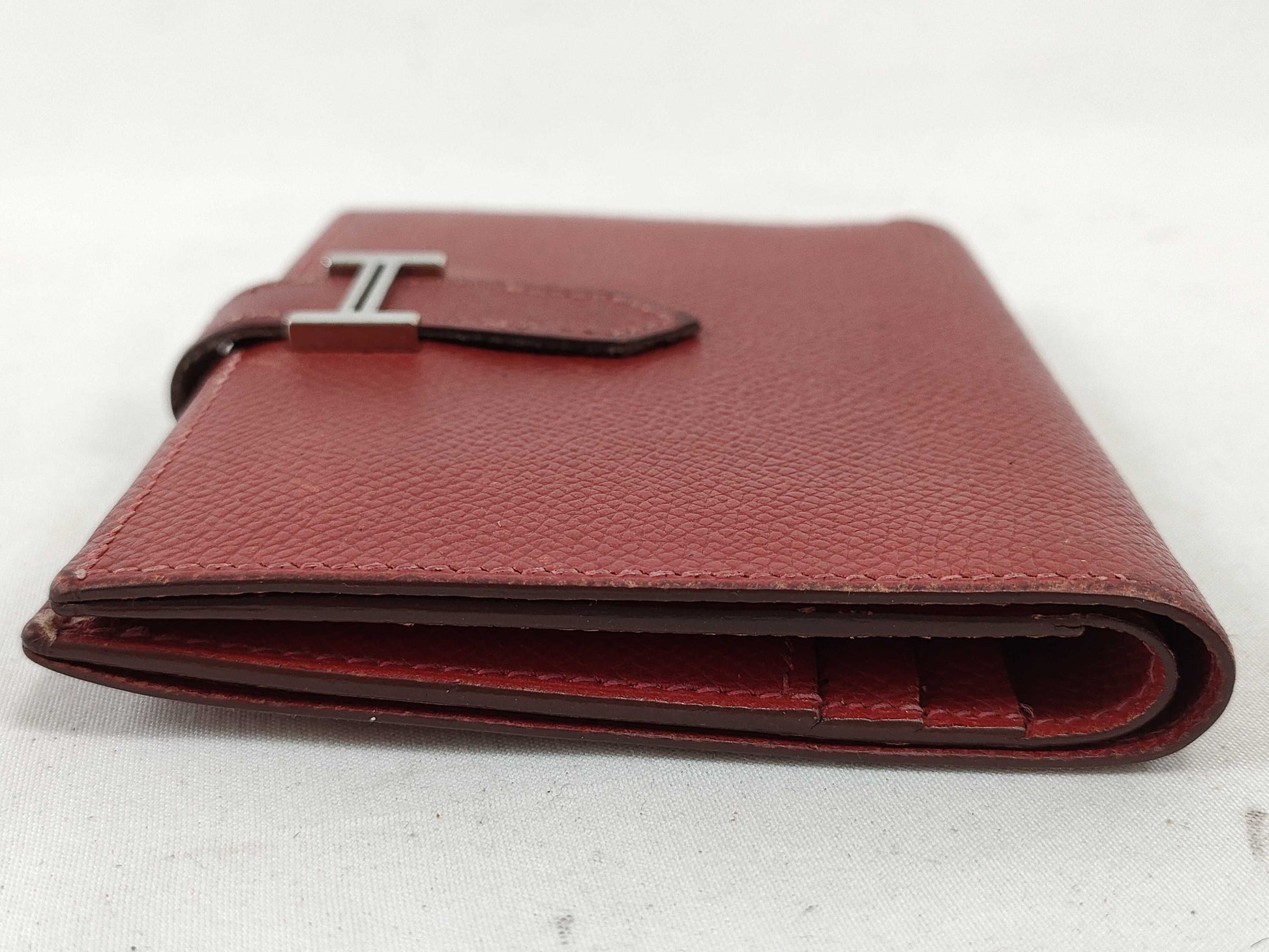 HERMES Bearn Bearn Compact Epson □I Red Wallet
