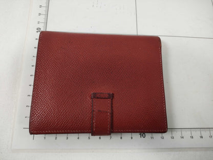 HERMES Bearn Bearn Compact Epson □I Red Wallet