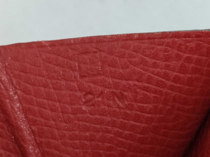 HERMES Bearn Bearn Compact Epson □I Red Wallet