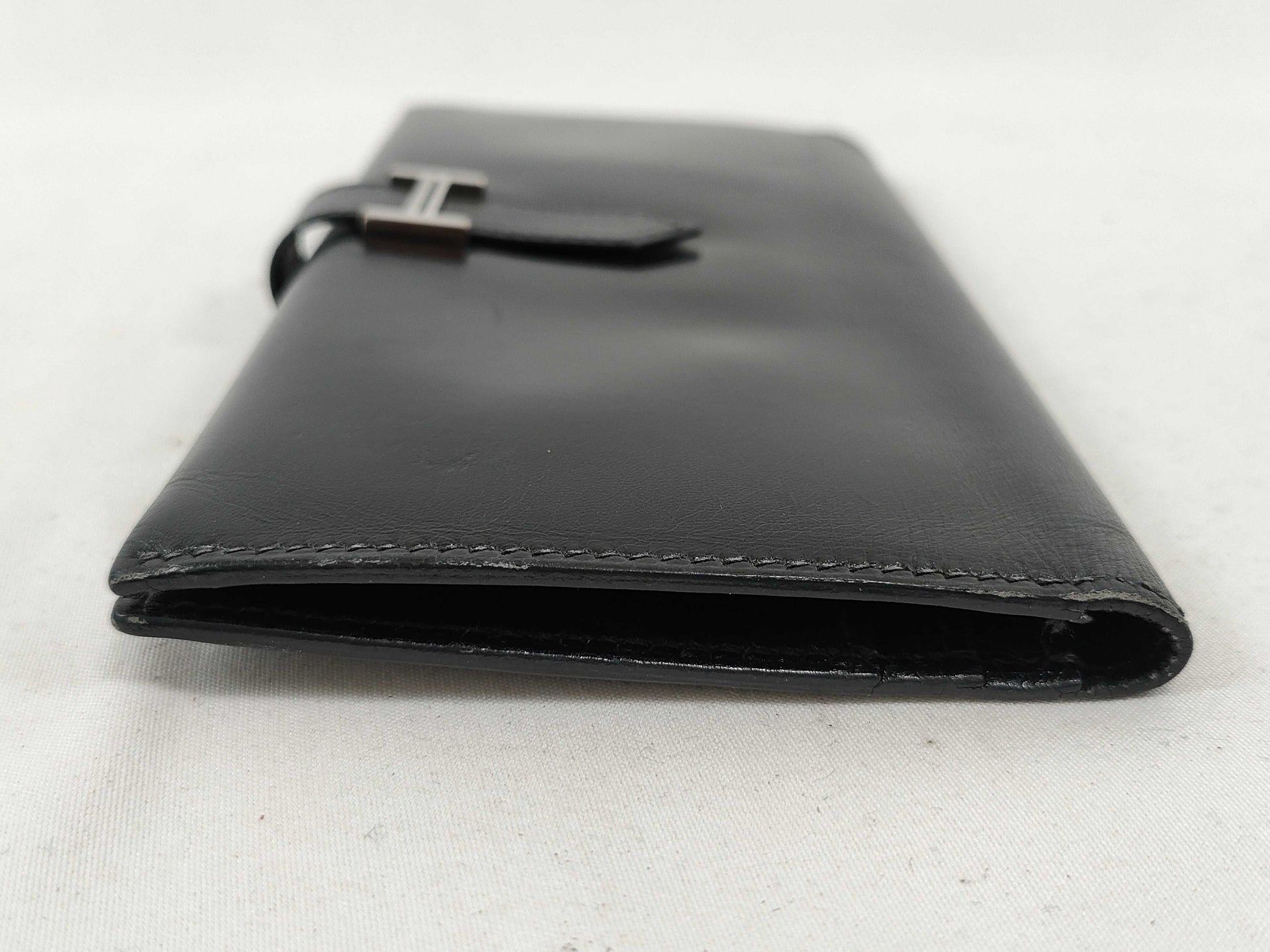 HERMES Bearn Bearn Box Calf Black □E Wallet