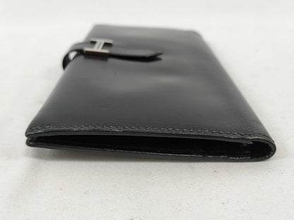 HERMES Bearn Bearn Box Calf Black □E Wallet