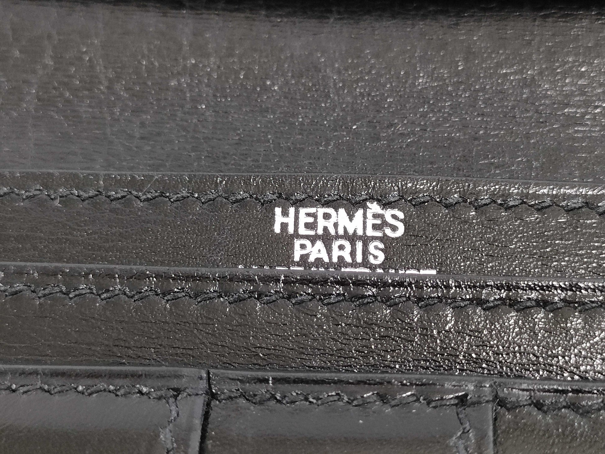 HERMES Bearn Bearn Box Calf Black □E Wallet