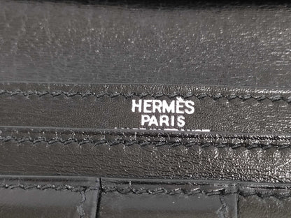 HERMES Bearn Bearn Box Calf Black □E Wallet