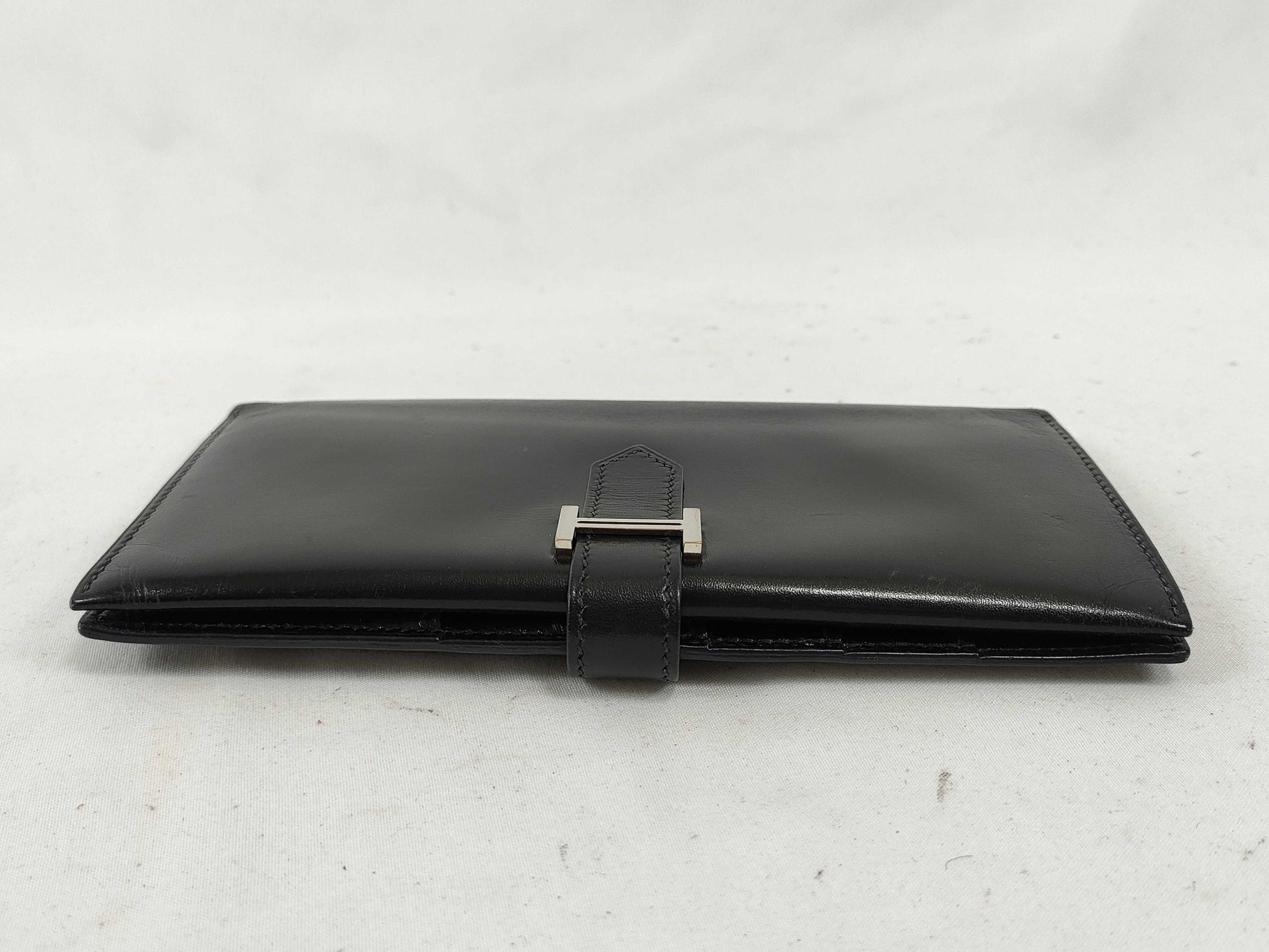 HERMES Bearn Bearn Box Calf Black □E Wallet