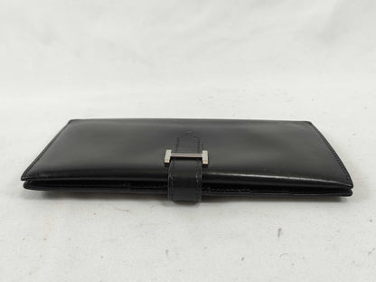 HERMES Bearn Bearn Box Calf Black □E Wallet