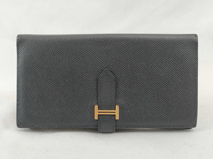 HERMES Bearn Bearn soufflet Epson Black C engraved wallet