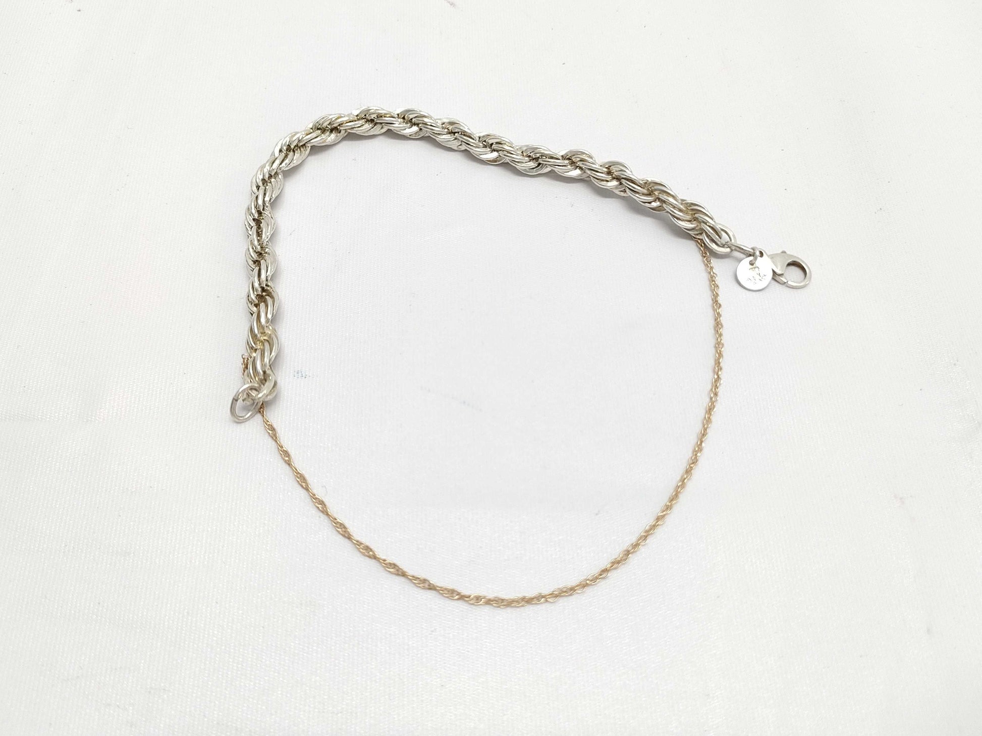 Tiffany & Co. Twist Chain Bracelet in 18K Yellow Gold and 925 Silver, 17.8g