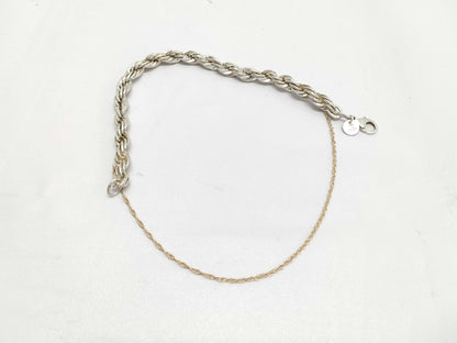 Tiffany & Co. Twist Chain Bracelet in 18K Yellow Gold and 925 Silver, 17.8g