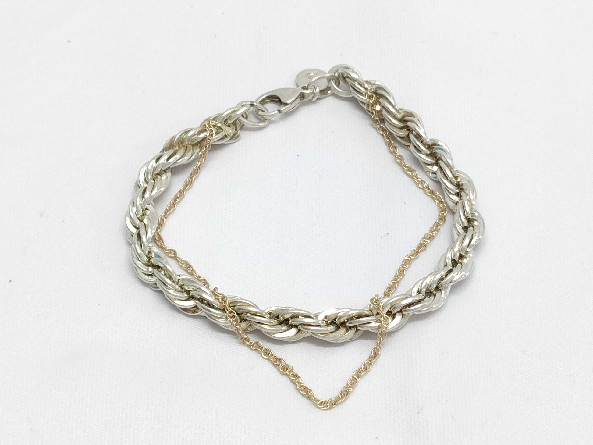 Tiffany & Co. Twist Chain Bracelet in 18K Yellow Gold and 925 Silver, 17.8g