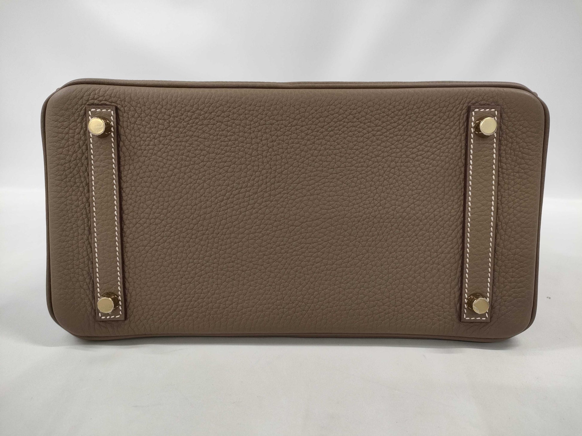 HERMES Birkin 30 Etoupe Handbag with Gold Hardware, Togo Double Stamp, Complete