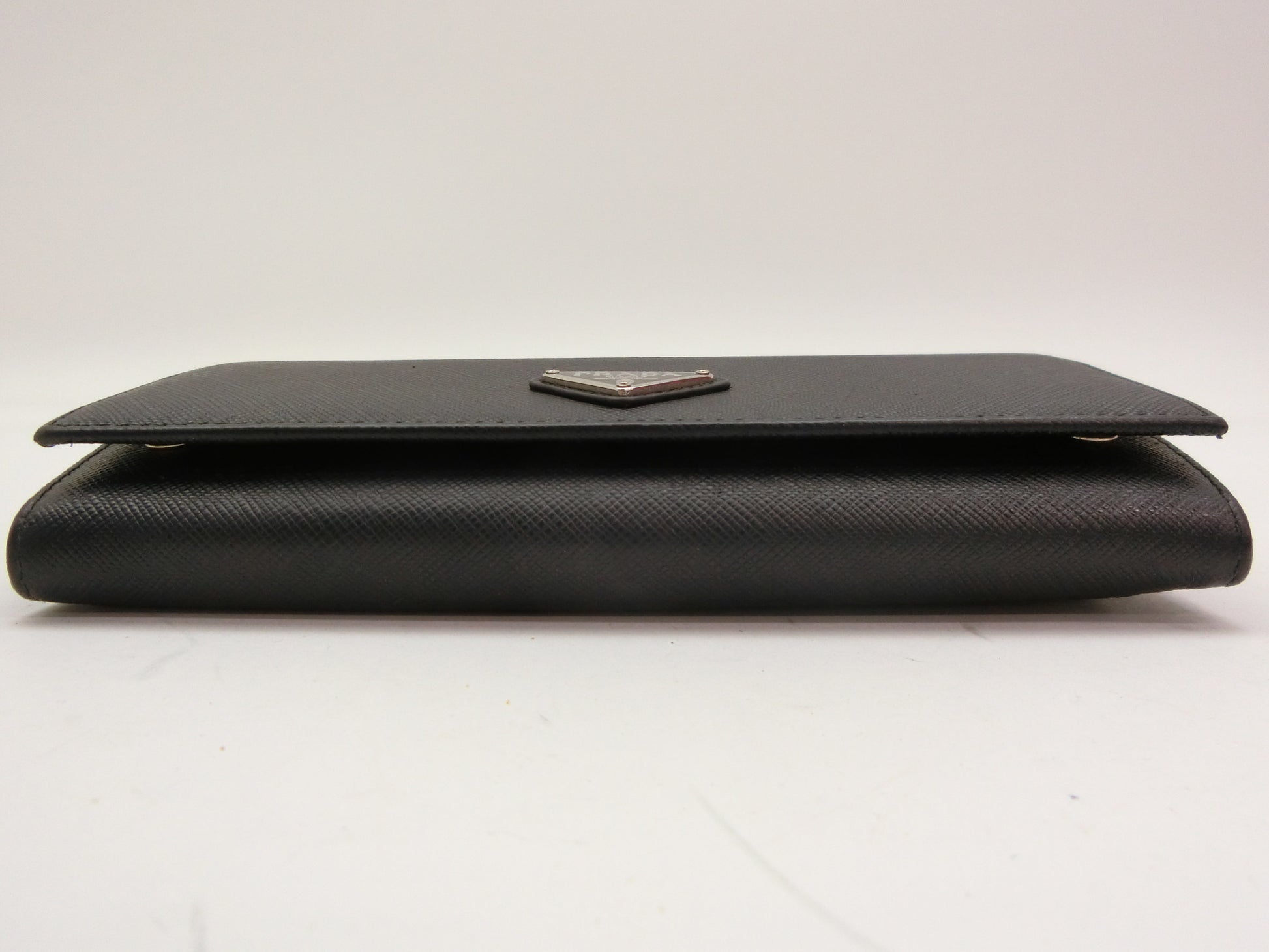 PRADA Saffiano Triangle Logo Wallet