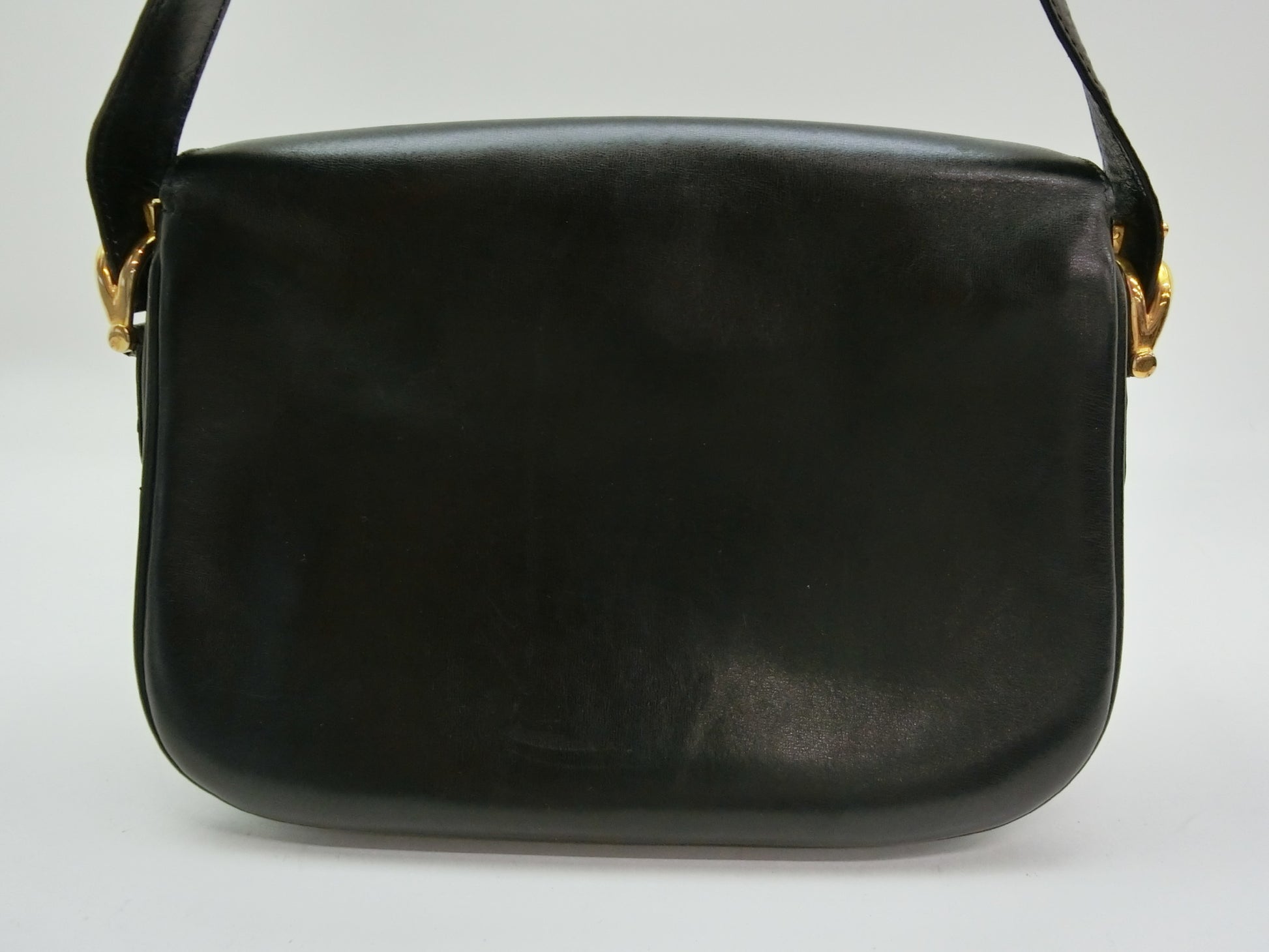 CELINE Leather Shoulder Bag with Carriage Hardware