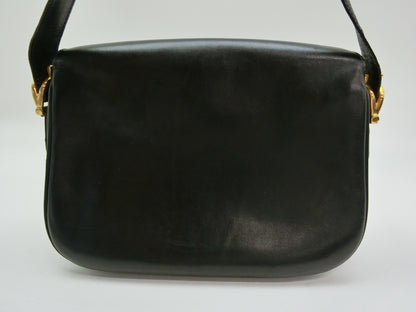 CELINE Leather Shoulder Bag with Carriage Hardware