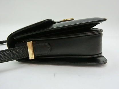 CELINE Leather Shoulder Bag with Carriage Hardware