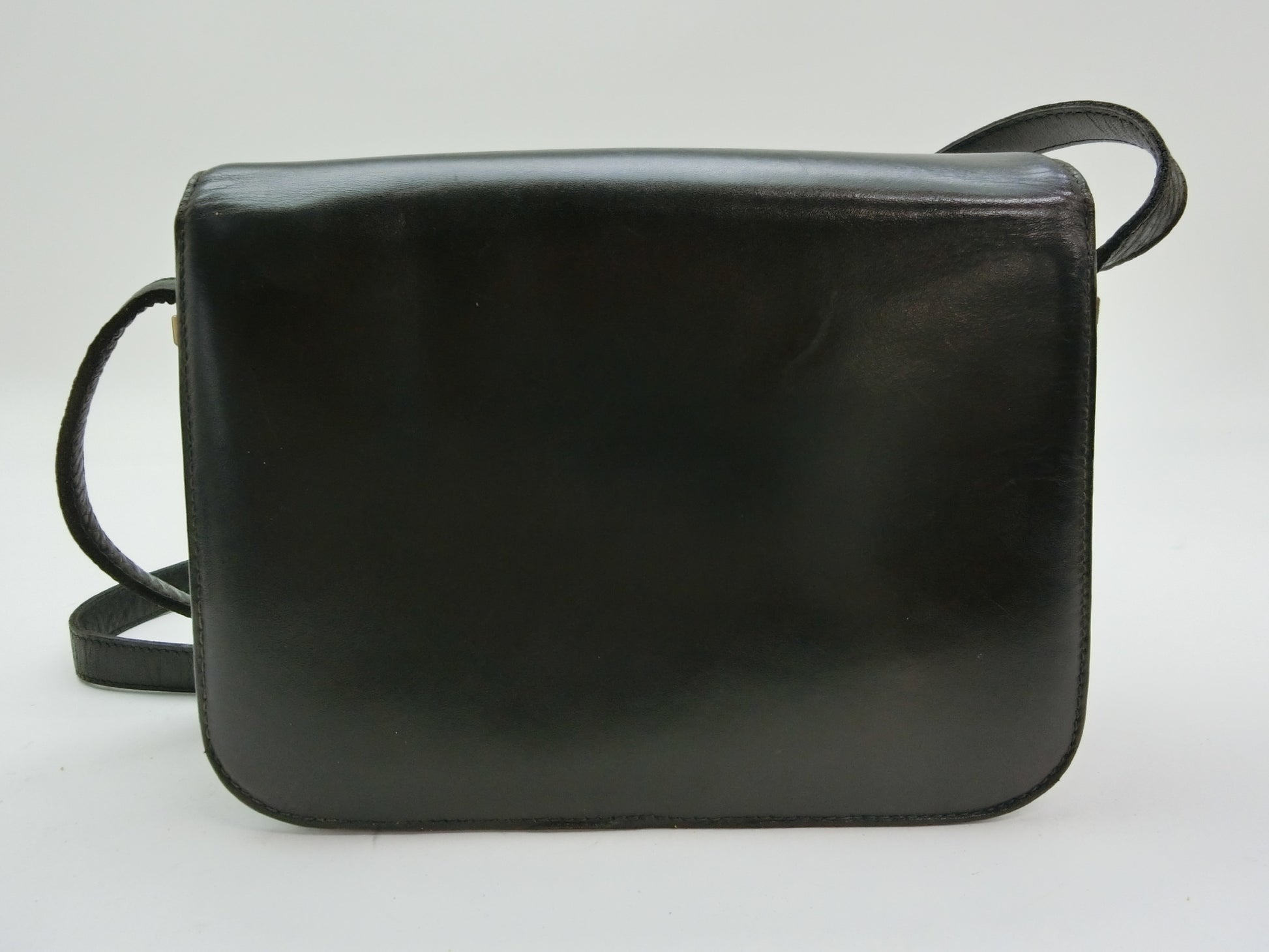 CELINE Leather Shoulder Bag with Carriage Hardware