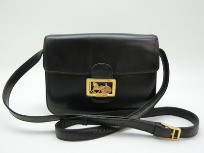 CELINE Leather Shoulder Bag with Carriage Hardware