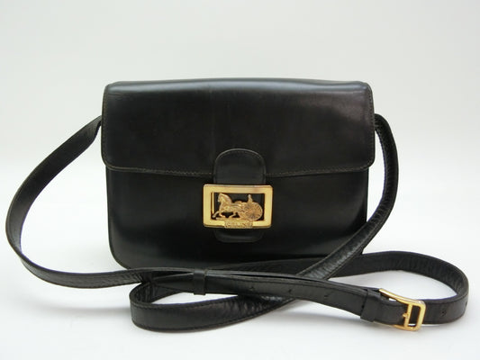 CELINE Leather Shoulder Bag with Carriage Hardware