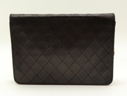 CHANEL Lambskin Matelasse Coco Mark Push Lock Shoulder Bag