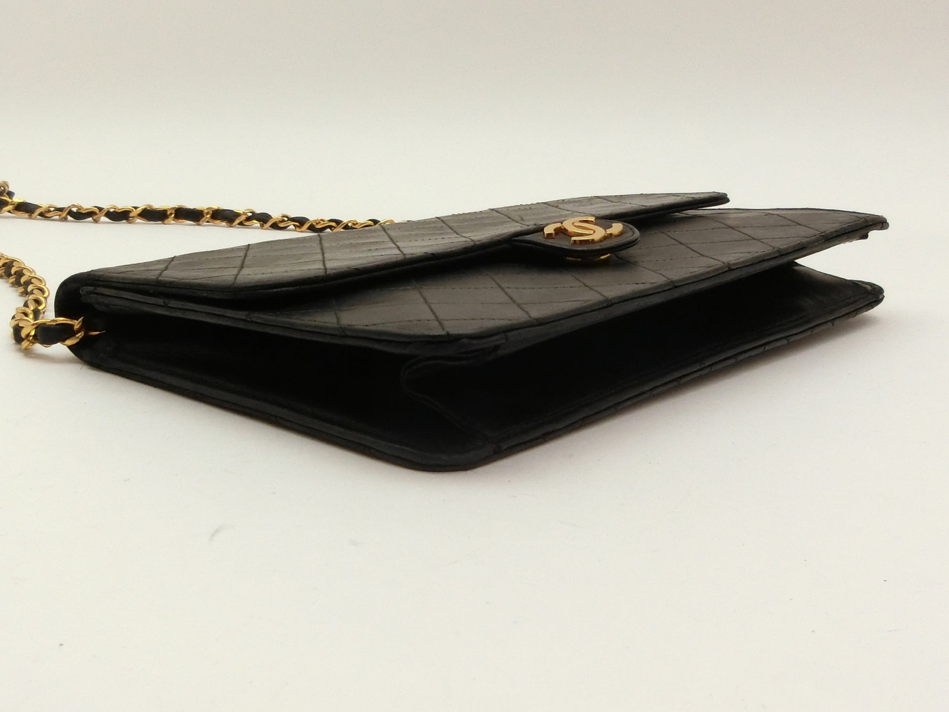 CHANEL Lambskin Matelasse Coco Mark Push Lock Shoulder Bag