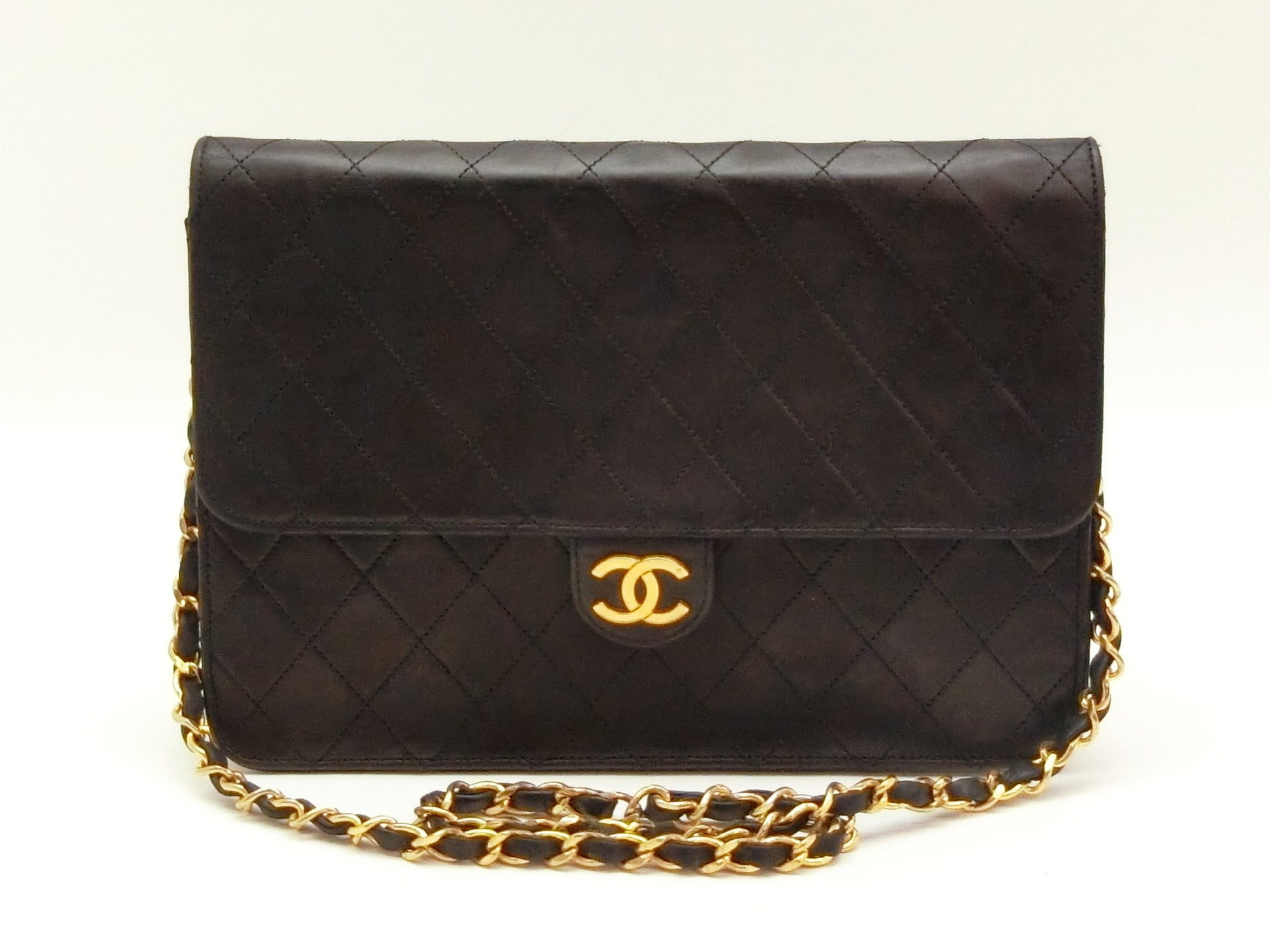CHANEL Lambskin Matelasse Coco Mark Push Lock Shoulder Bag