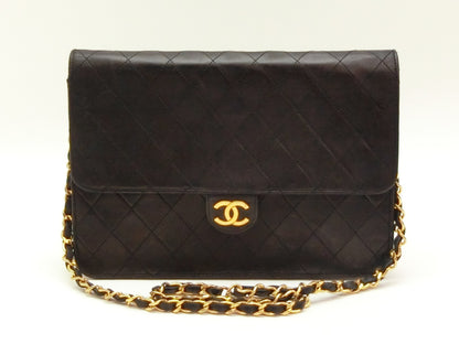 CHANEL Lambskin Matelasse Coco Mark Push Lock Shoulder Bag