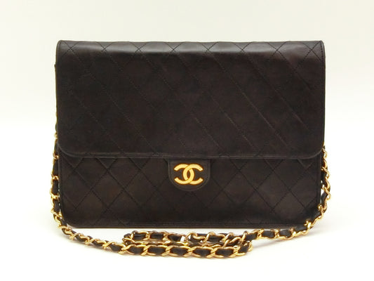 CHANEL Lambskin Matelasse Coco Mark Push Lock Shoulder Bag