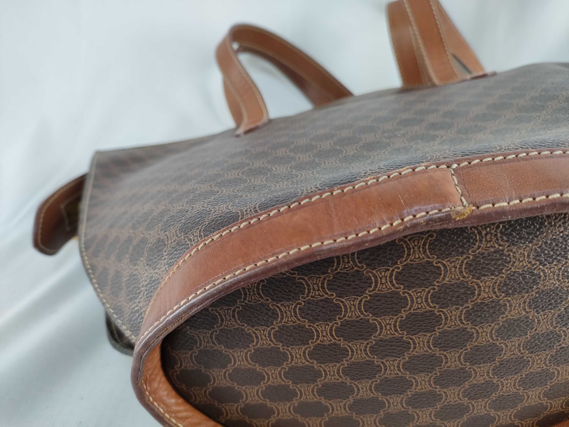 CELINE Macadam Brown Shoulder Bag