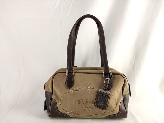 PRADA logo jacquard handbag
