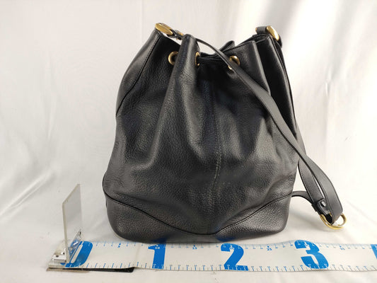 BURBERRY Drawstring Leather Shoulder Bag