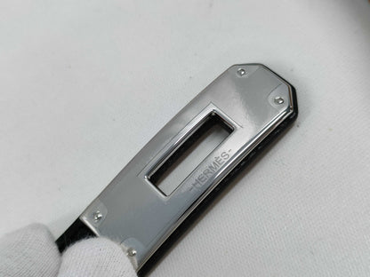 HERMES Kelly Belt, K Stamp, Black, NOIR, Gold, Silver Hardware