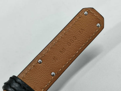 HERMES Kelly Belt, K Stamp, Black, NOIR, Gold, Silver Hardware