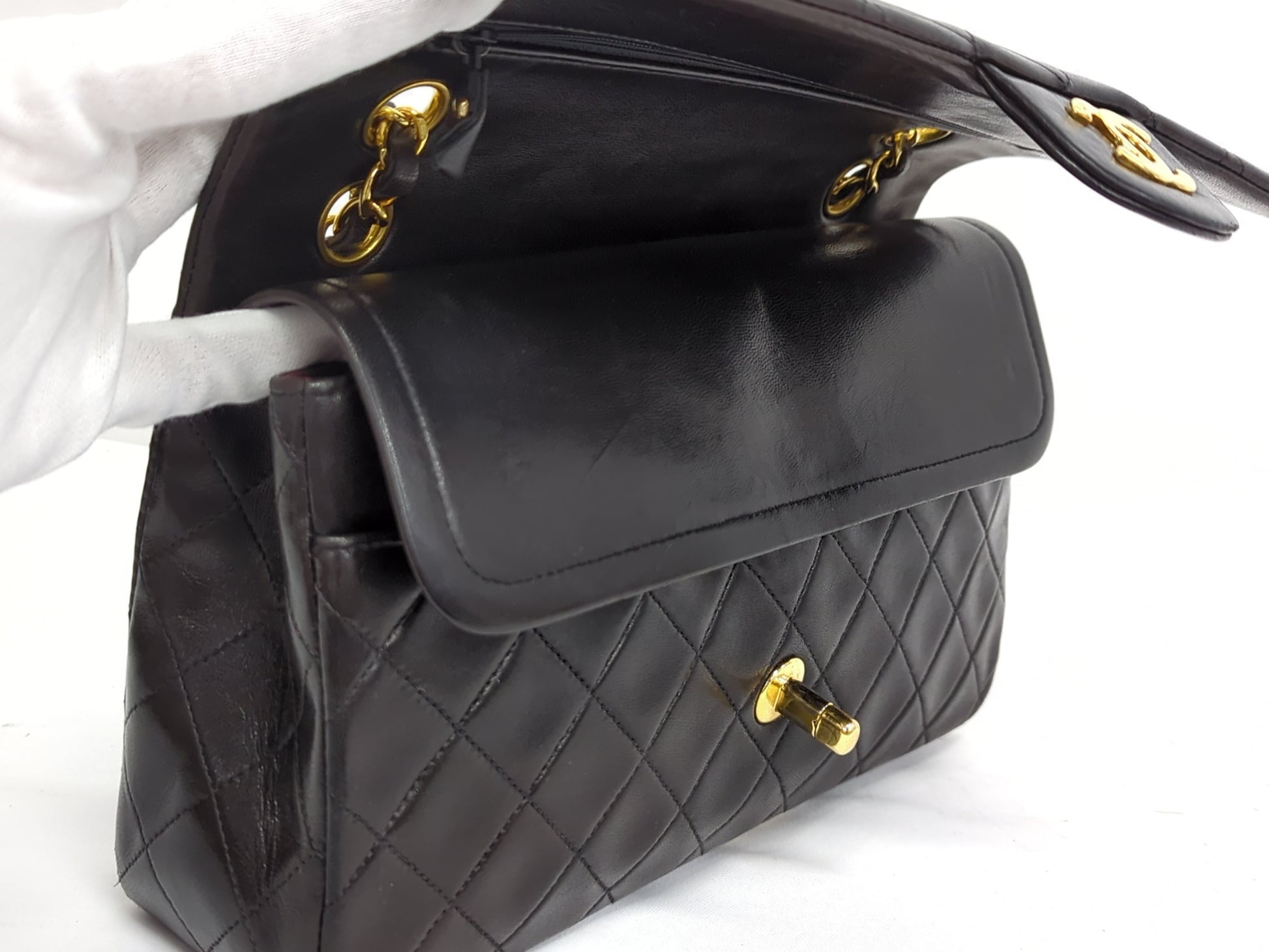 CHANEL Lambskin Double Flap Shoulder Bag, No. 2