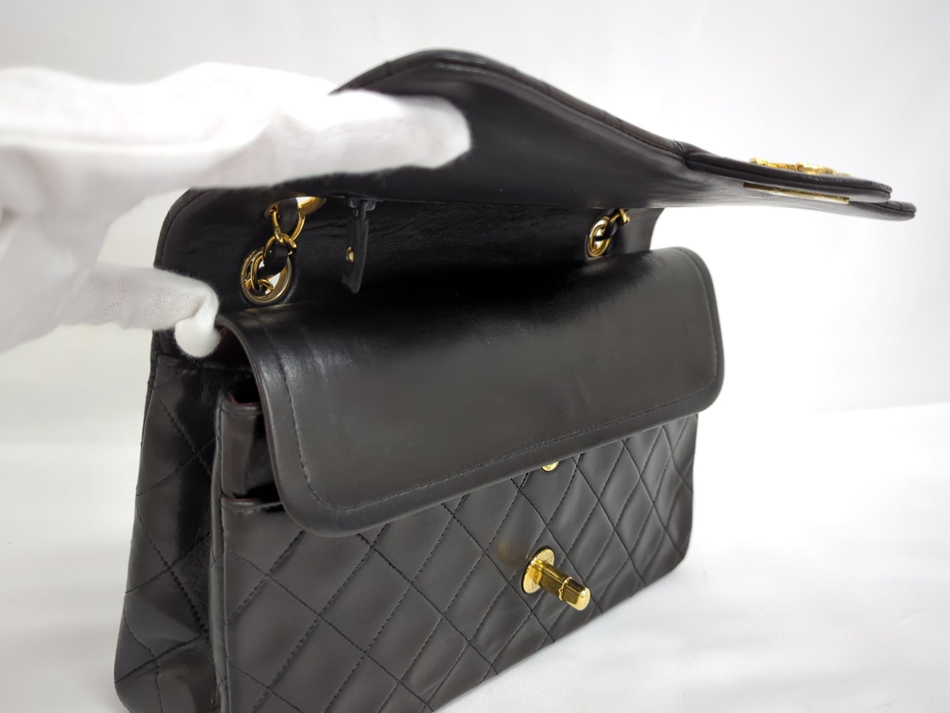 CHANEL Lambskin Double Flap 25 No. 2 Shoulder Bag