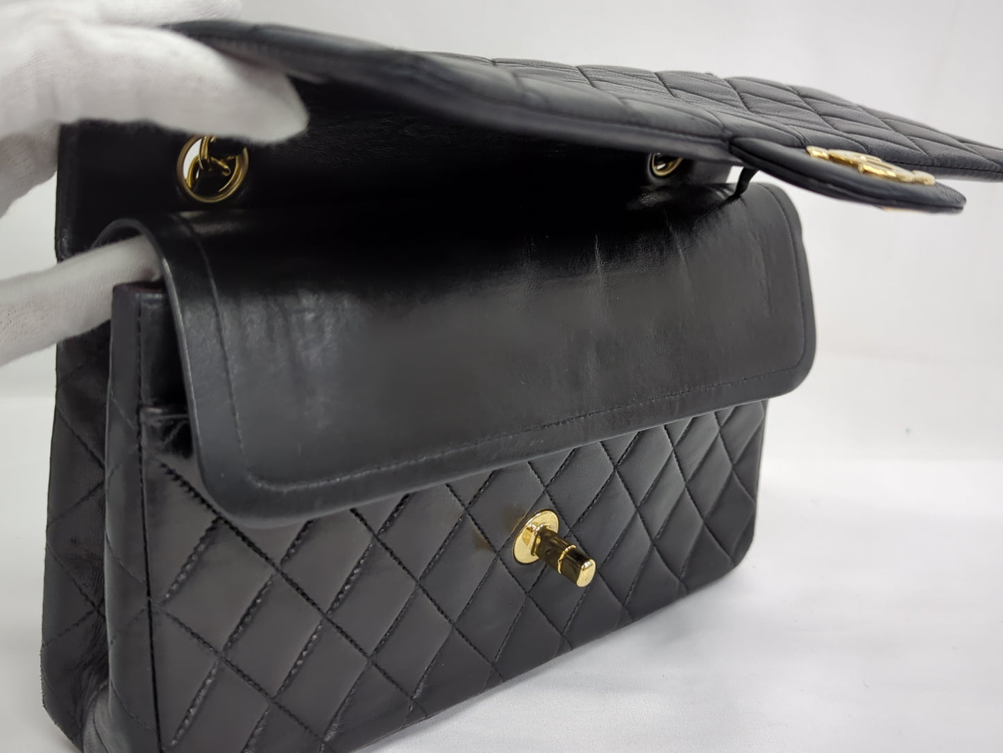CHANEL Lambskin Double Flap 25 No. 8 Shoulder Bag