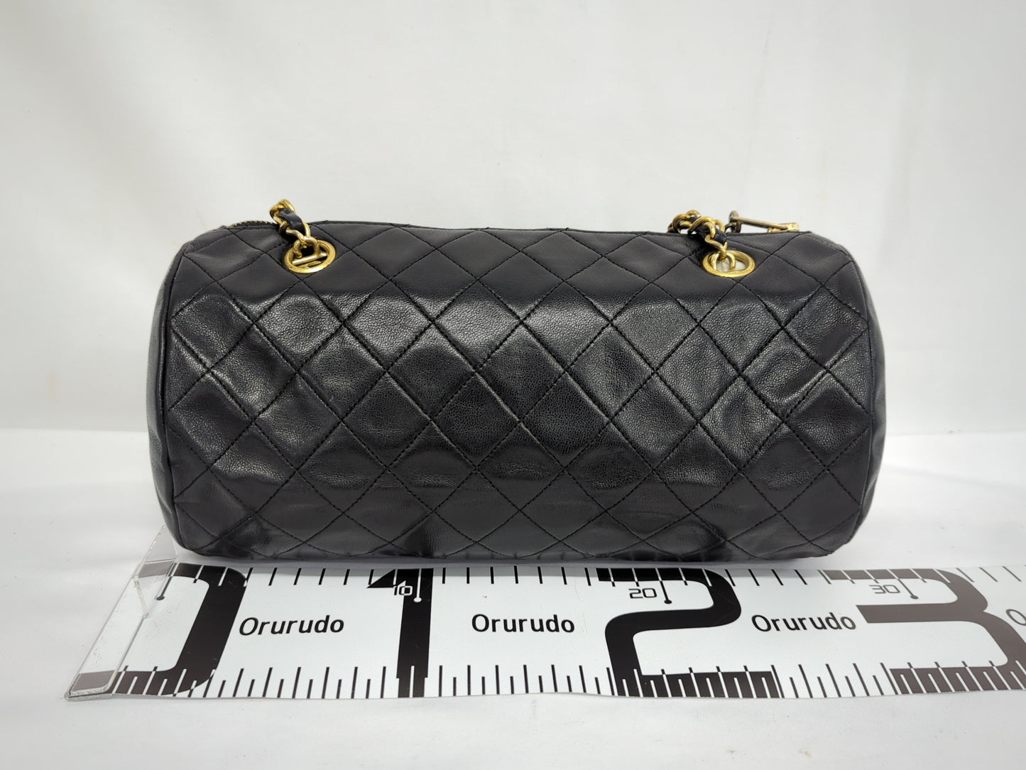CHANEL Cylindrical Chain Boston Bag, Black, No. 1, Shoulder Bag