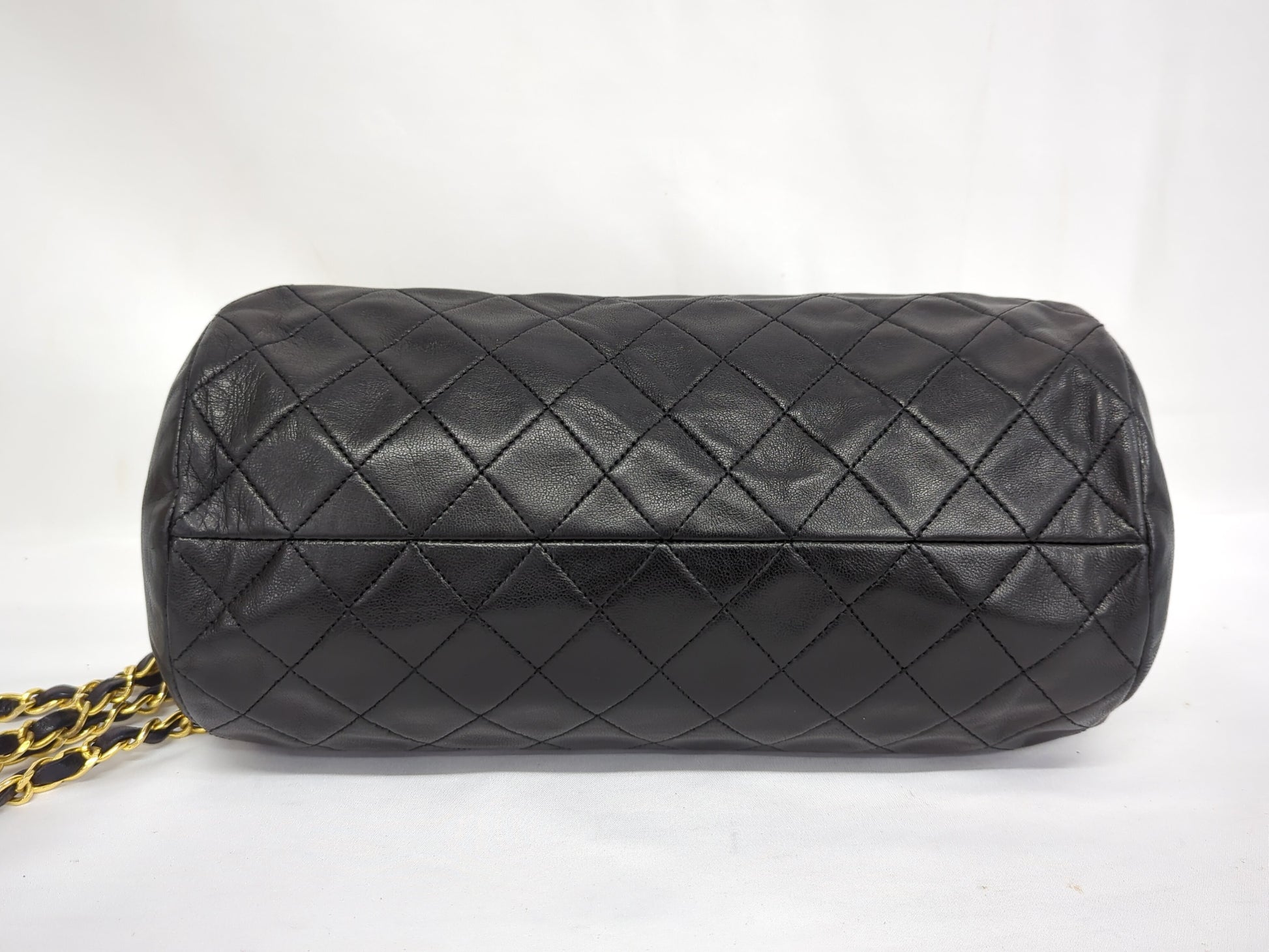CHANEL Cylindrical Chain Boston Bag, Black, No. 1, Shoulder Bag