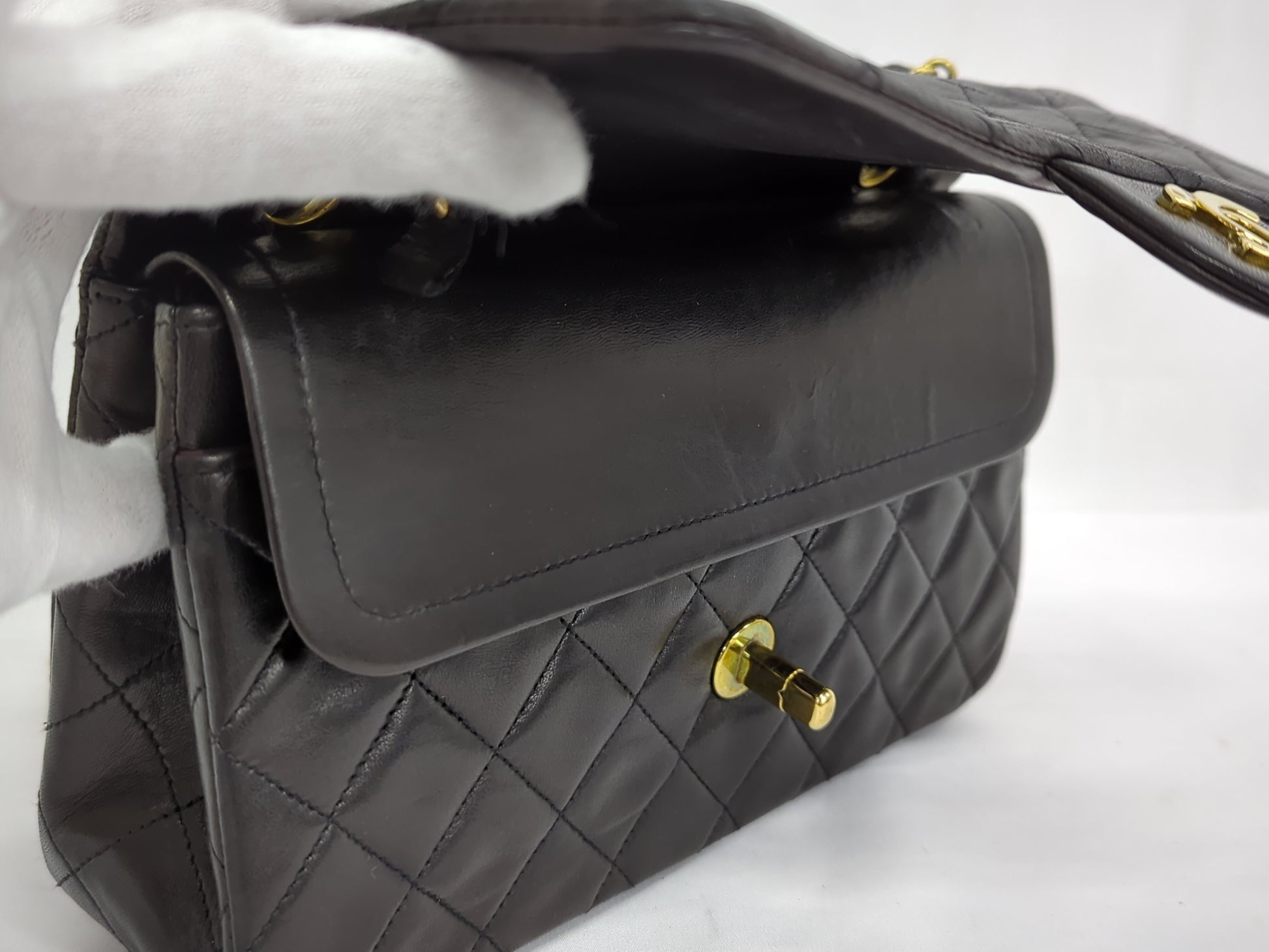 CHANEL Lambskin Double Flap 23 No. 3 Shoulder Bag