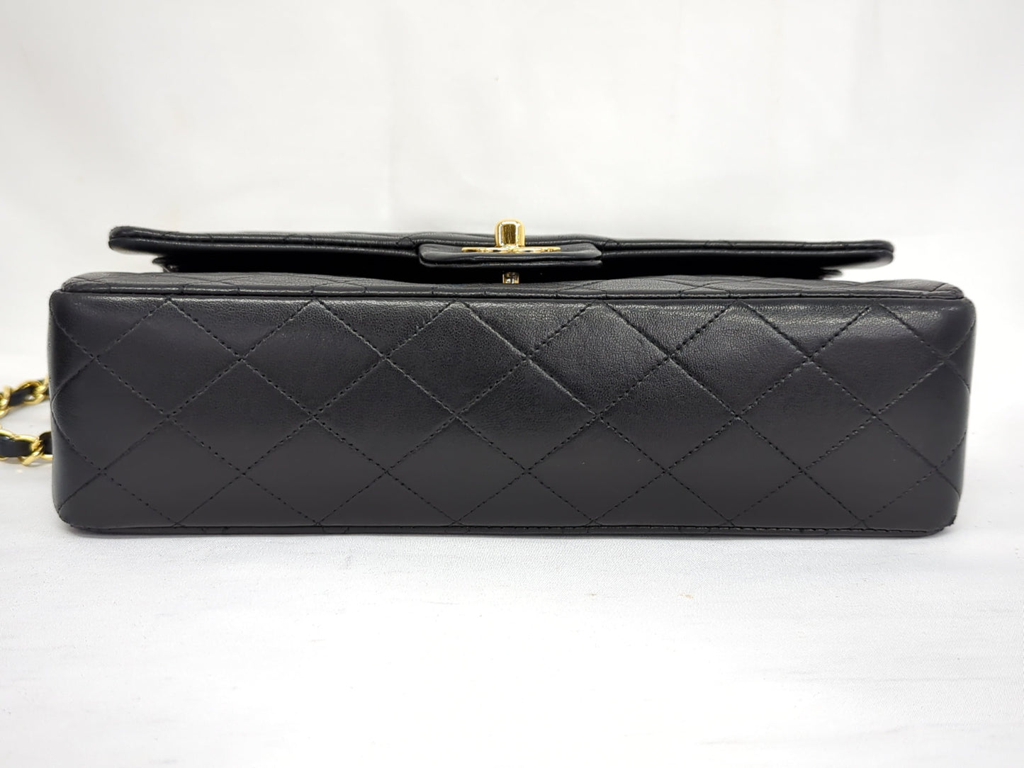 CHANEL Lambskin Double Flap 25 Black Shoulder Bag #1