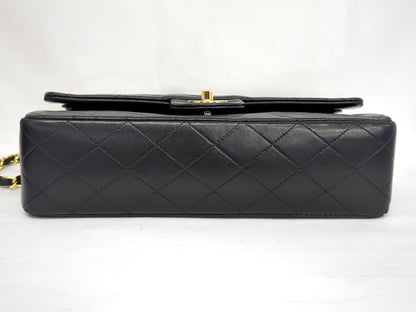 CHANEL Lambskin Double Flap 25 Black Shoulder Bag #1