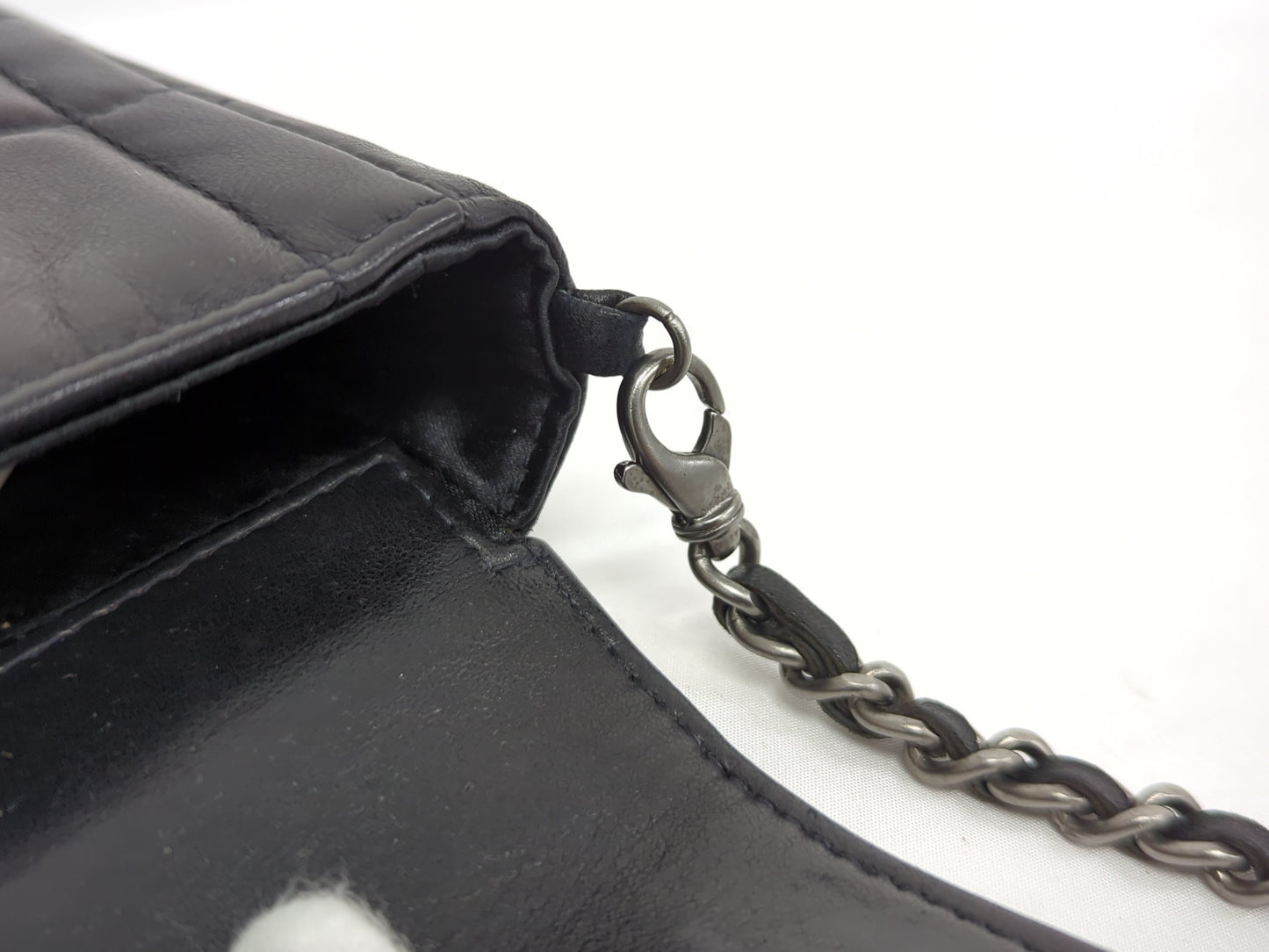 CHANEL Lambskin Chocolate Bar Chain Shoulder Bag with Silver Hardware, No. 6
