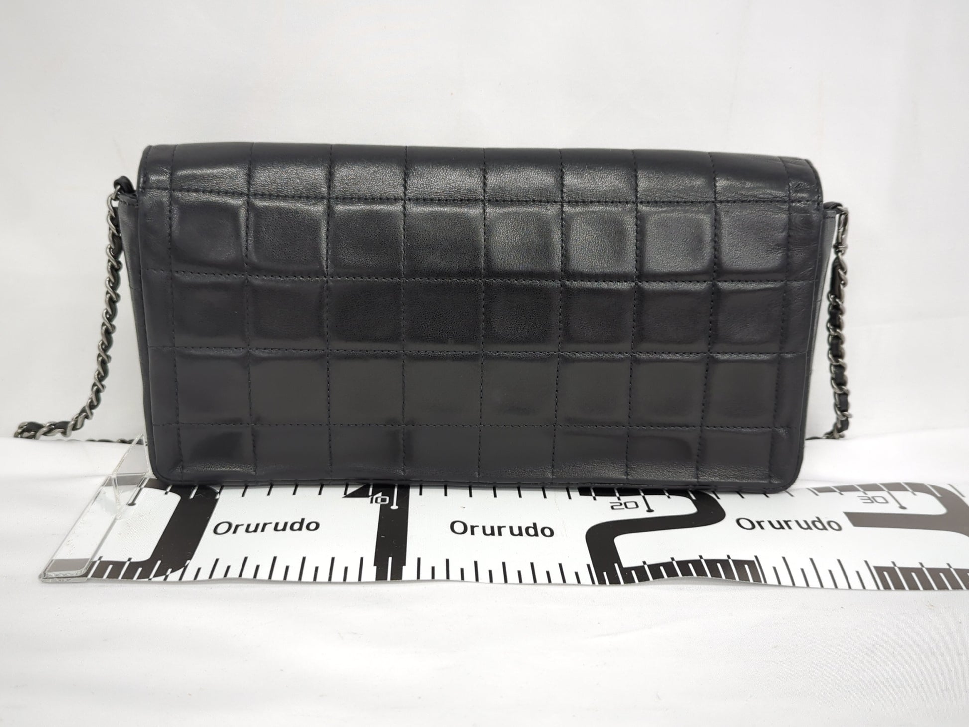 CHANEL Lambskin Chocolate Bar Chain Shoulder Bag with Silver Hardware, No. 6