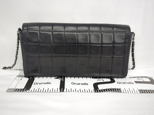 CHANEL Lambskin Chocolate Bar Chain Shoulder Bag with Silver Hardware, No. 6