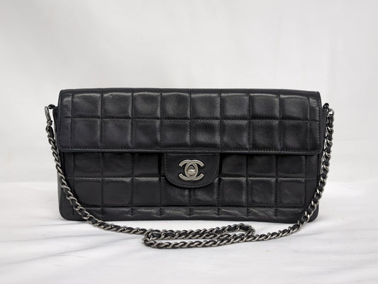 CHANEL Lambskin Chocolate Bar Chain Shoulder Bag with Silver Hardware, No. 6