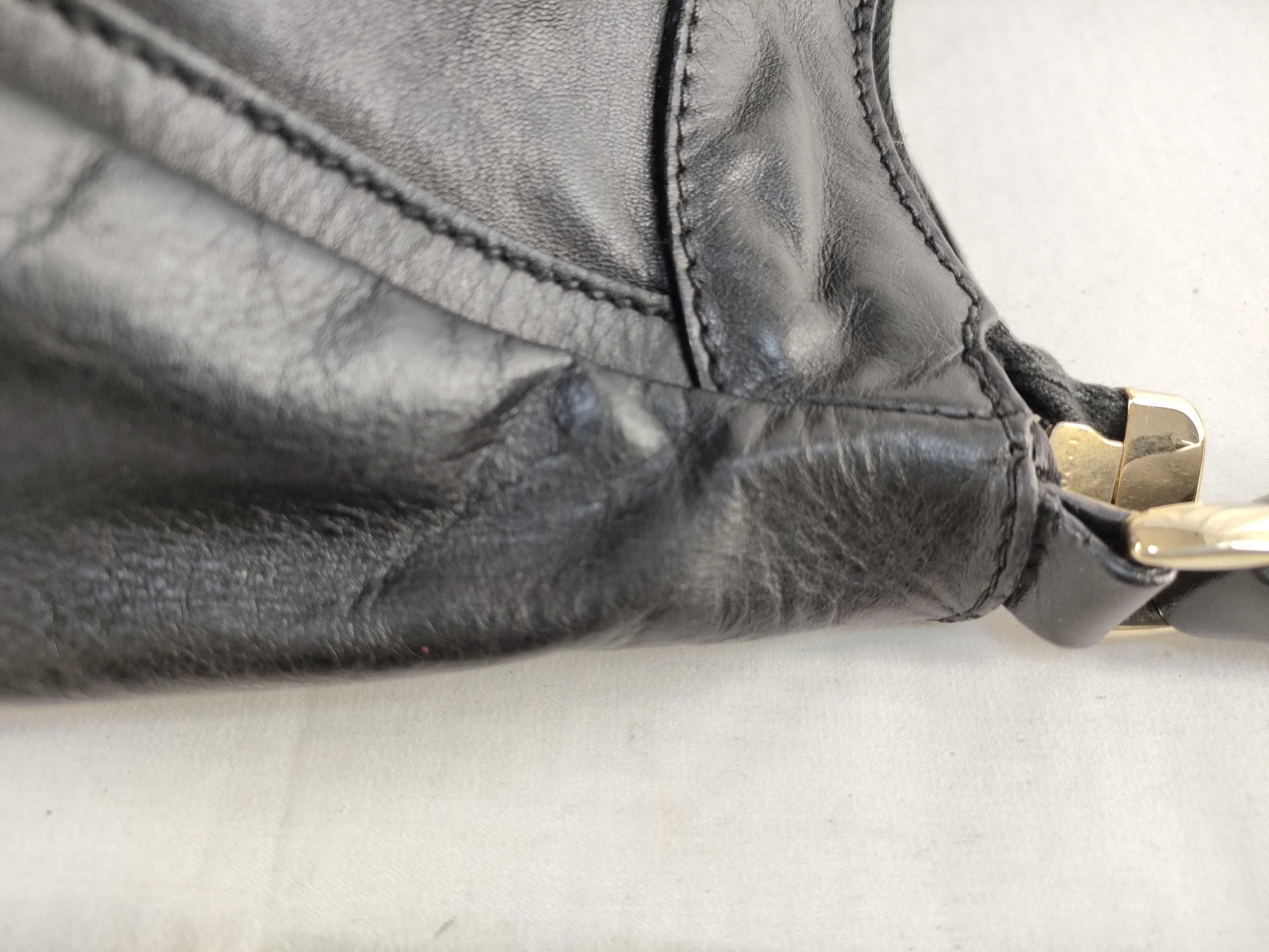 GUCCI One-Shoulder Black Leather Shoulder Bag