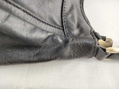 GUCCI One-Shoulder Black Leather Shoulder Bag